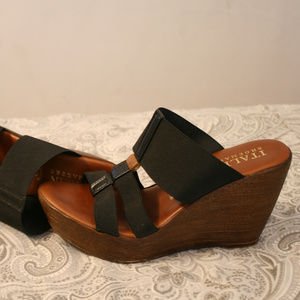 Black Mule platform wedge sandals